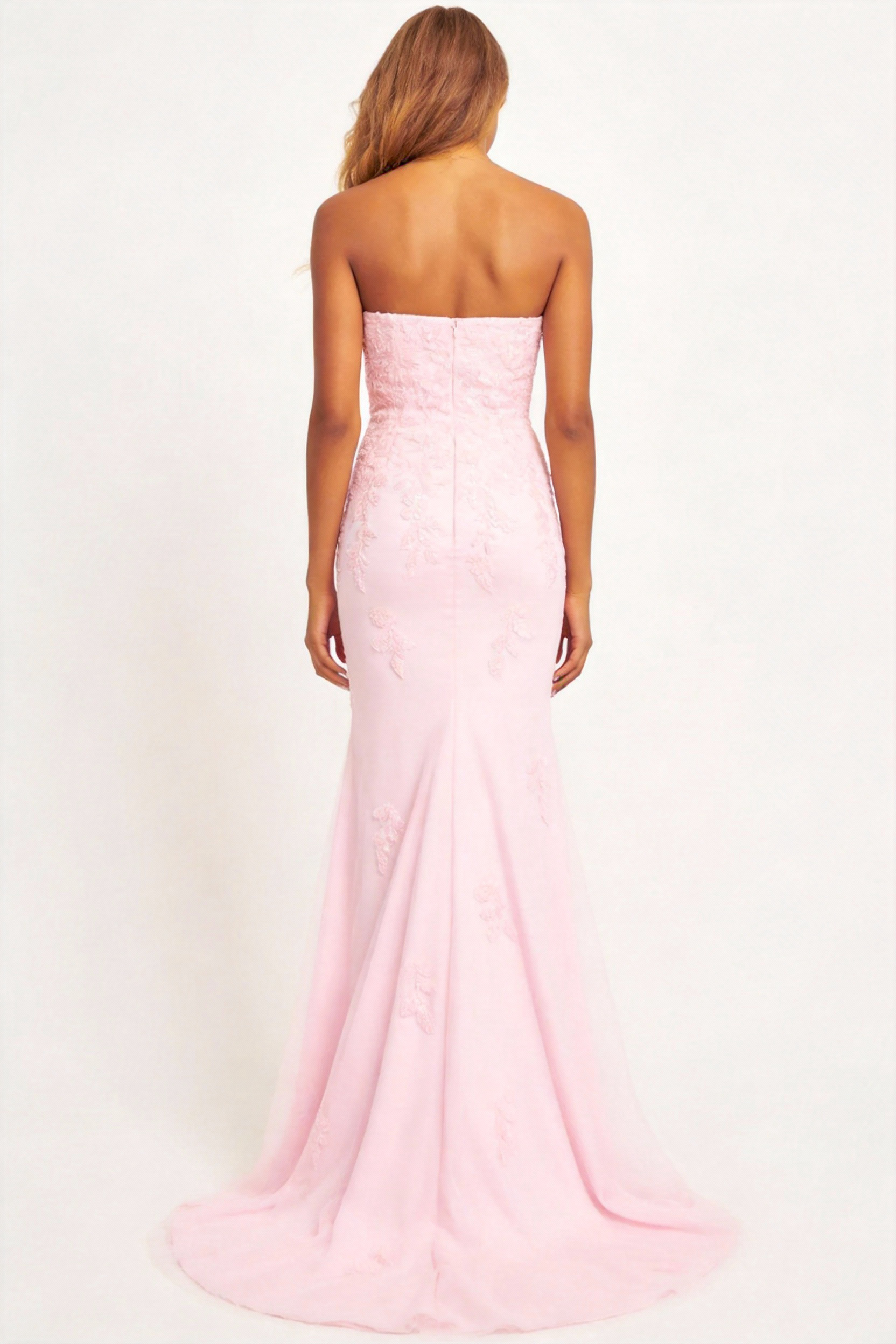 Strapless Sleeveless Long Mermaid Prom Dress With Appliques