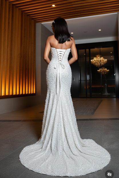 White Enchantment Prom Dress - Back View