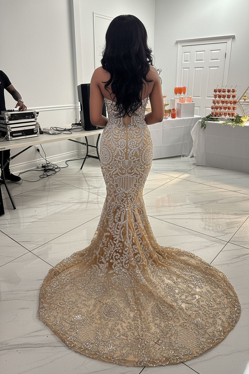 The Champagne Elegance - Back View