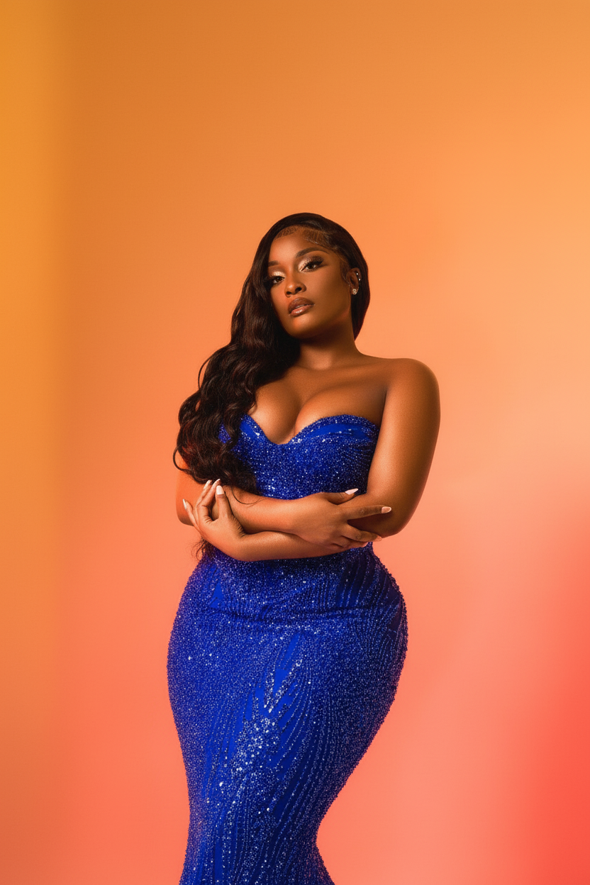 Royal Blue - Hand-Beaded Mermaid Gown