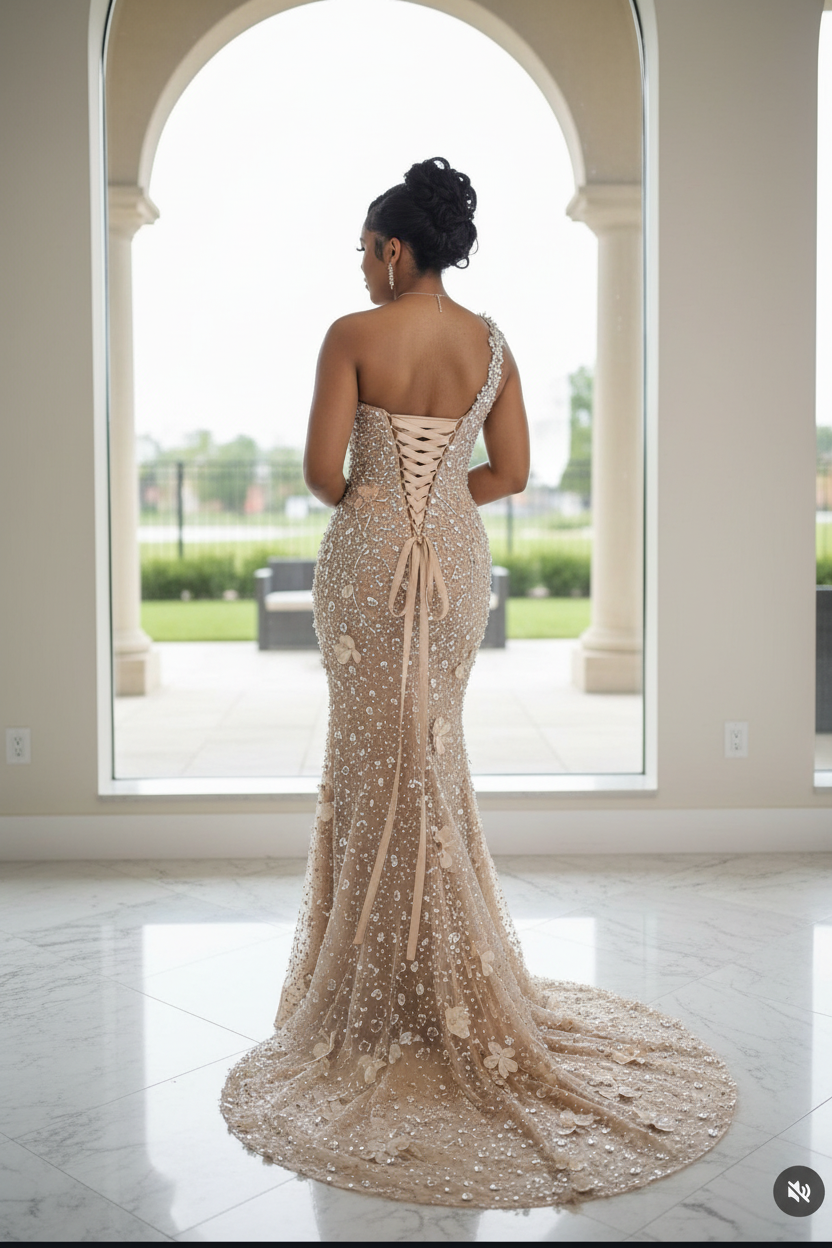 Champagne Radiance Prom Dress - Back View