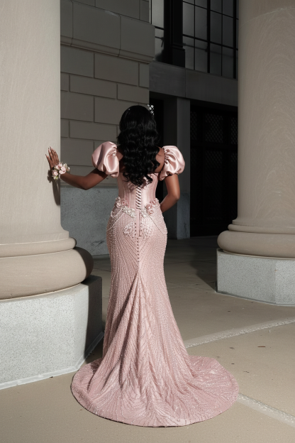 Pearl Perfection Prom Dress - Back View