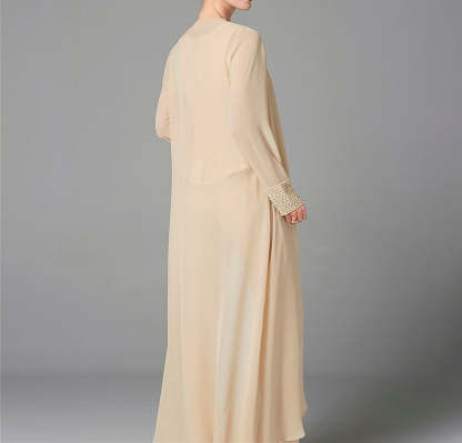Long-Sleeve Chiffon Mother of the Bride Pantsuit with Jacket and Sequins-BMbridal