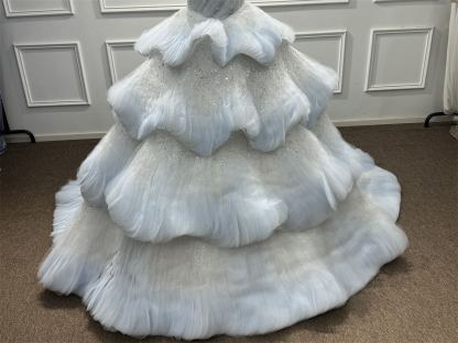 [Copy]Glamorous Wide Strap Open Back Mermaid Wedding Dress with Lace Appliques