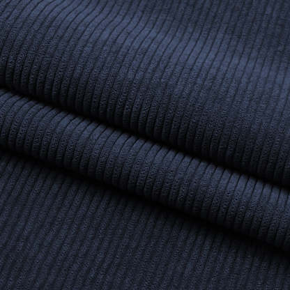 Men's Solid Navy Blue Corduroy Party Jacket With Two Buttons-BMbridal