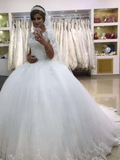 Modern wedding dresses with lace | Princess Wedding Dresses-BMbridal.com