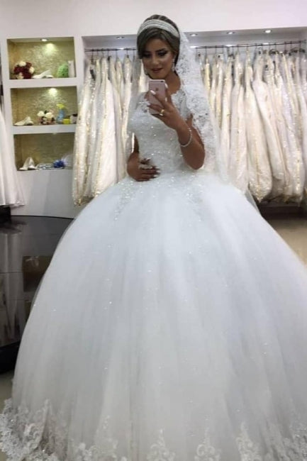 Modern wedding dresses with lace | Princess Wedding Dresses-BMbridal.com