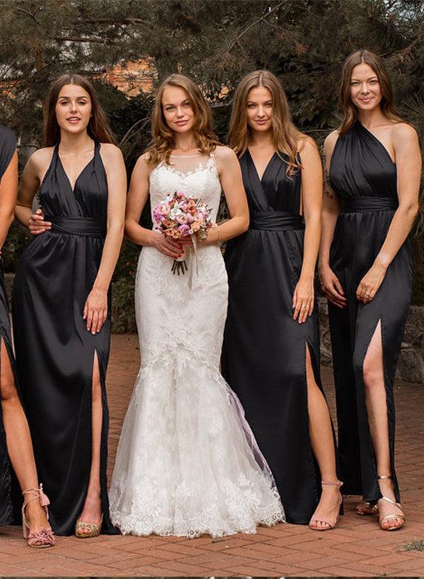 Multiway Bridesmaid Dresses Sheath/Column V-Neck/One-Shoulder
