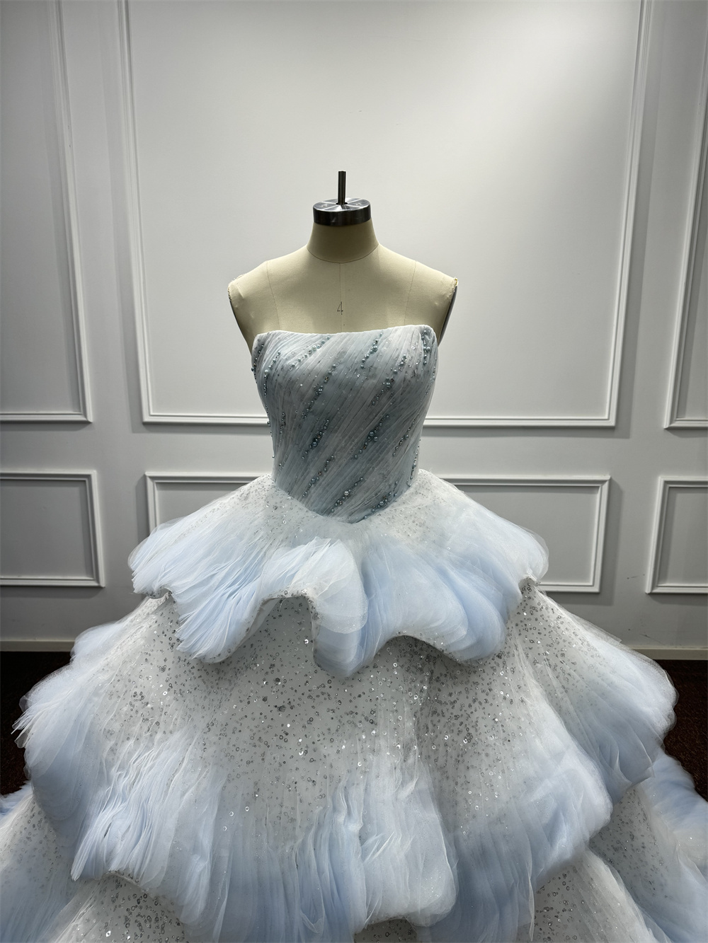 Glamorous Wide Strap Open Back Mermaid Wedding Dress with Lace Appliques