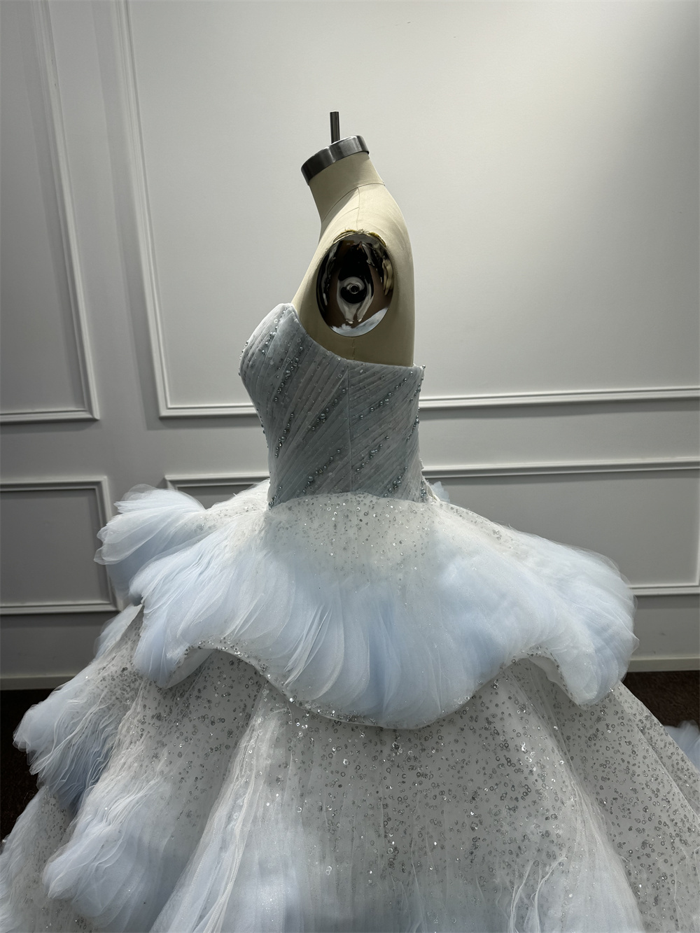 Glamorous Wide Strap Open Back Mermaid Wedding Dress with Lace Appliques