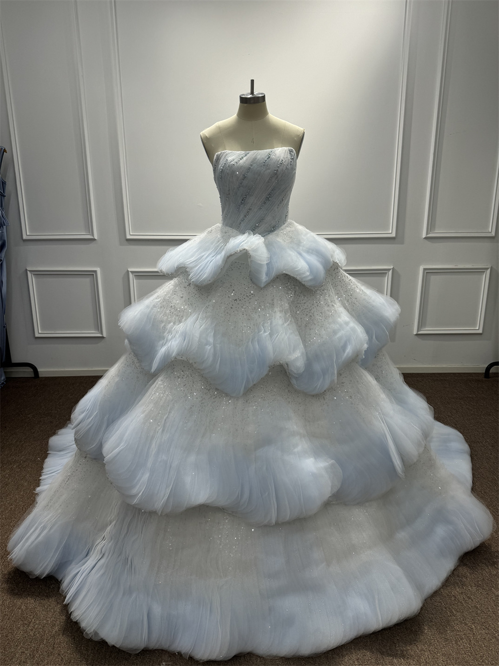 Glamorous Wide Strap Open Back Mermaid Wedding Dress with Lace Appliques