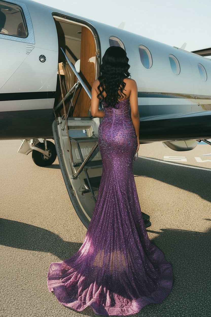 Purple Royalty Prom Dress - Back View