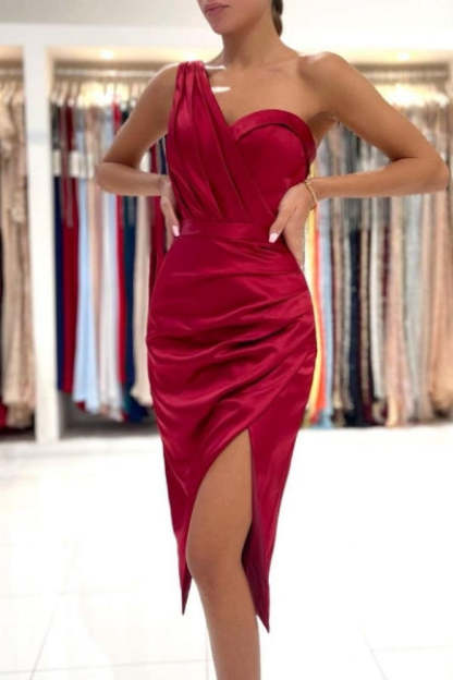 Red evening dresses short | Simple cocktail dress-BMbridal.com