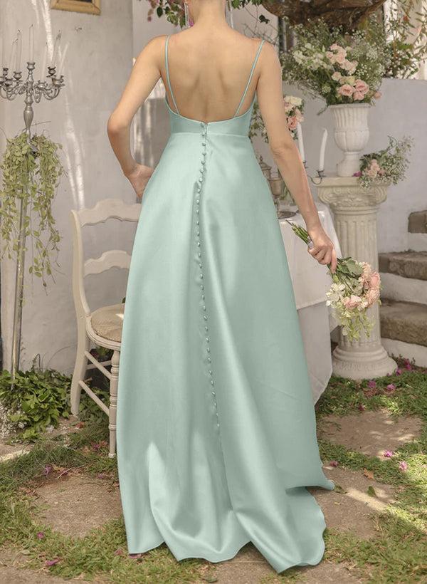 Satin Bridesmaid Dresses With Pockets