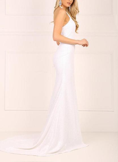 Sequined Bridesmaid Dresses With Split Front