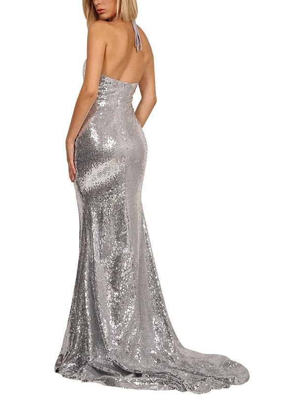 Sequined Bridesmaid Dresses With Split Front