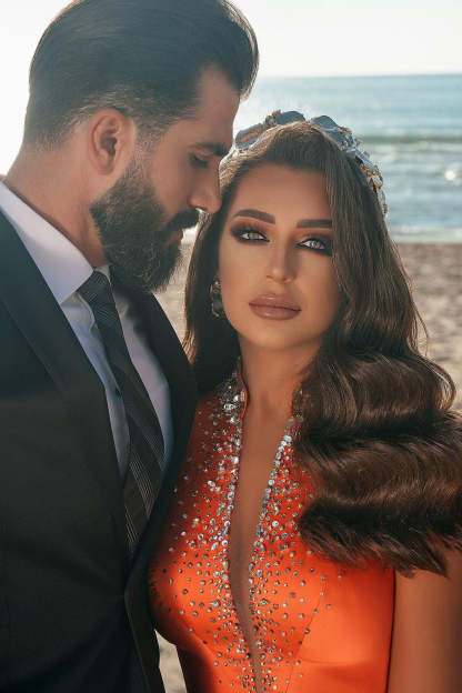 Sexy Deep V-Neck Crystals Satin Mermaid Prom Dress with Sweep Train Side Slit-BMbridal.com
