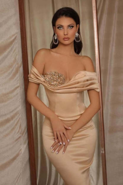 Simple Long Mermaid Prom Dresses with Glitter-BMbridal.com