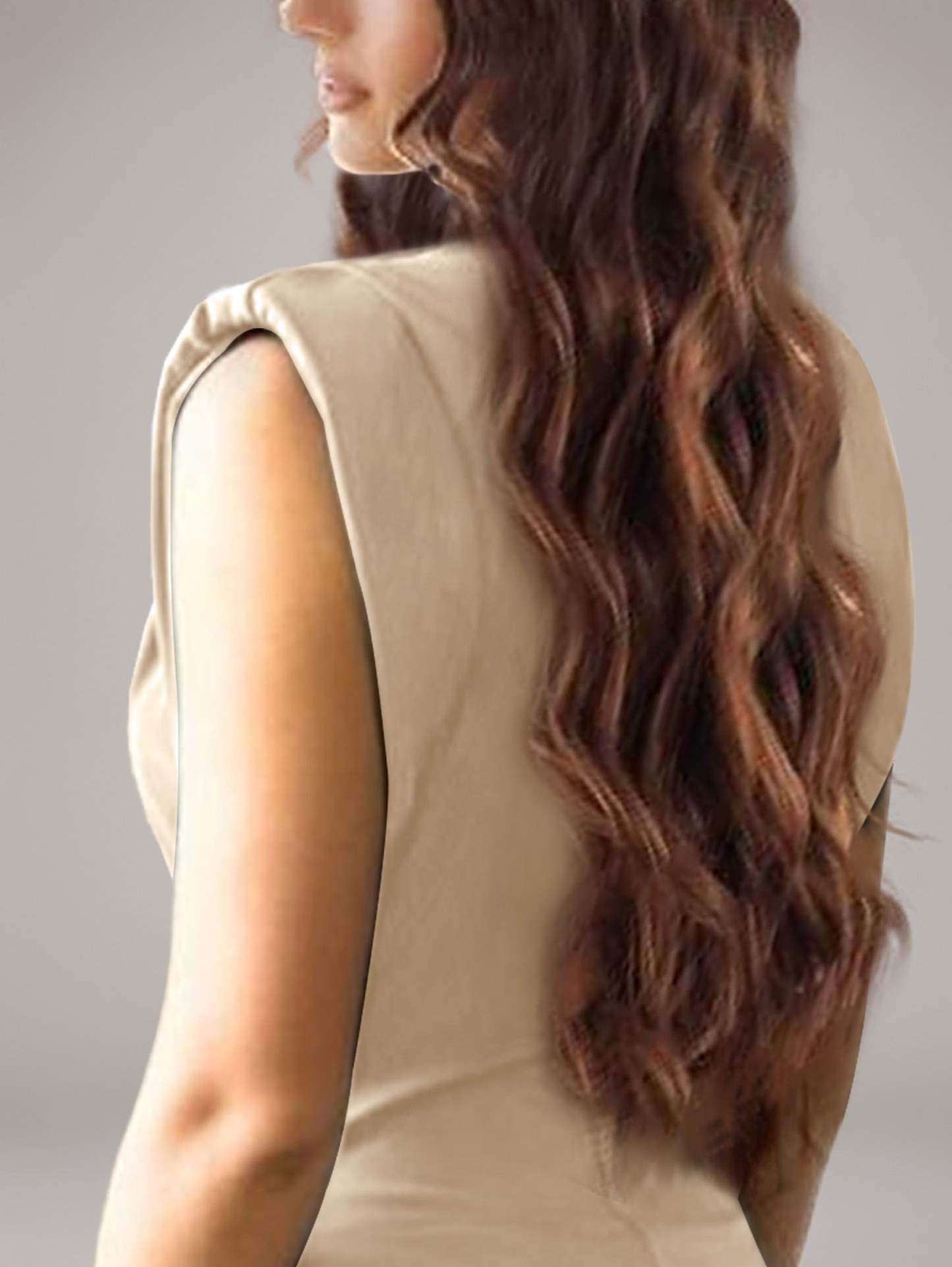 Floor-Length Sleeveless Mother of the Bride Dress with Bow and Shoulder Pad-BMbridal