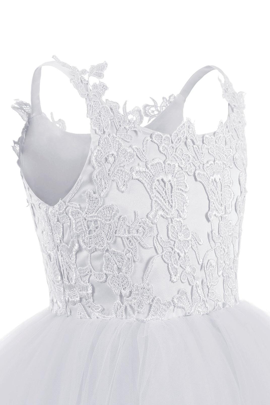 Square Neckline Sleeveless Ball Gown Flower Girls Dress-BMbridal.com