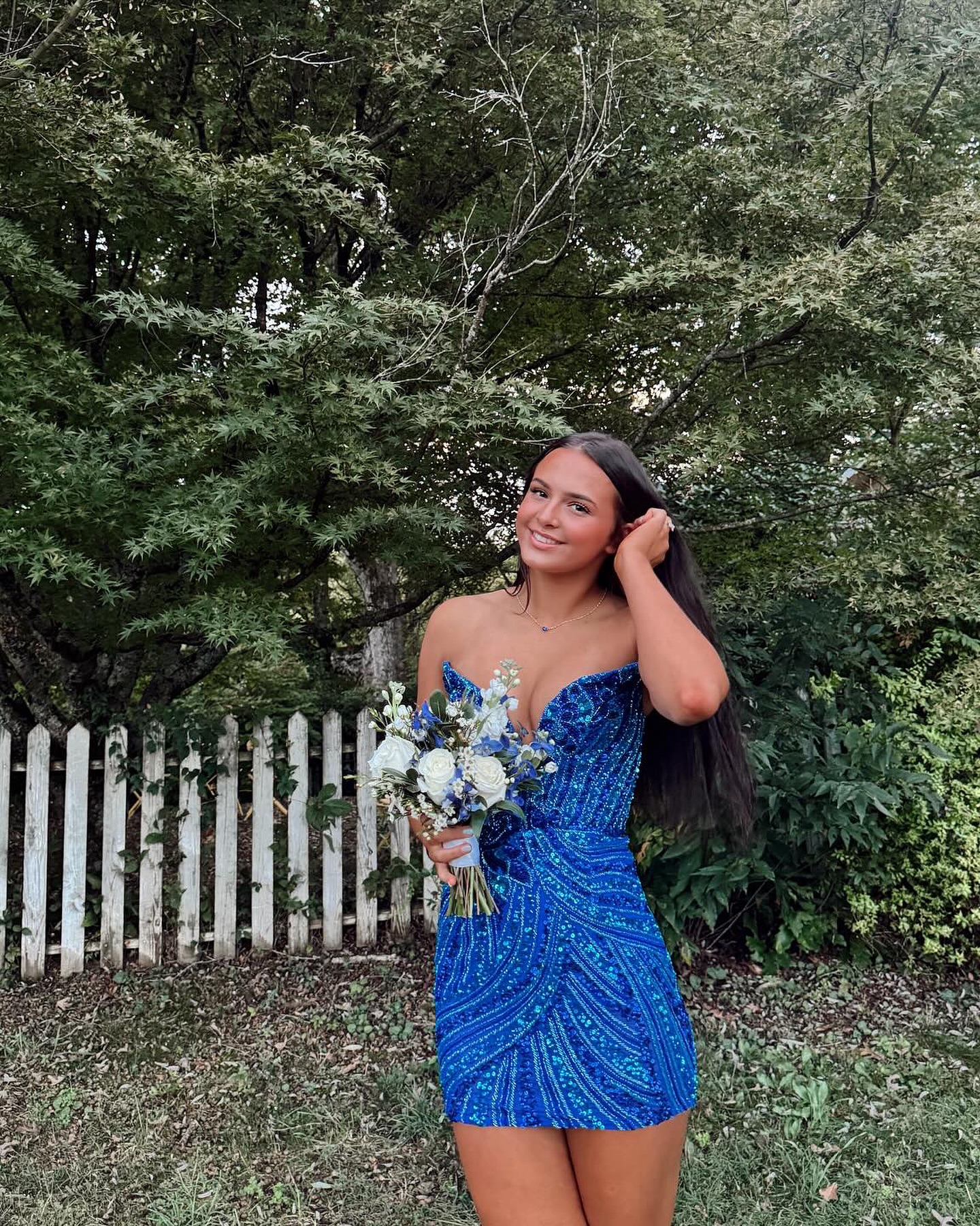 Strapless Deep V Sequin Embroidered Bodycon Homecoming Dress Ruched Twist Waist Mini