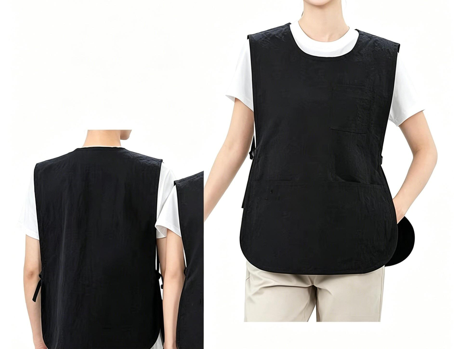 ZITY Blouse Femme de ménage, Blouse de Travail sans Manches Femme