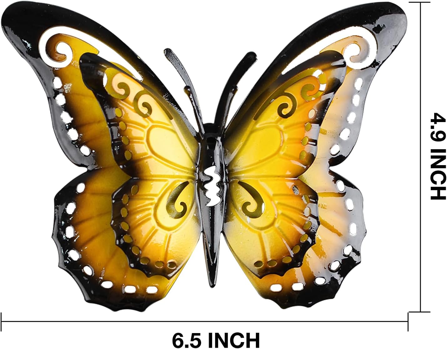 SWISSWELL Metal Butterfly Wall Decor-6.5" Outdoor Fence Wall Art Decor