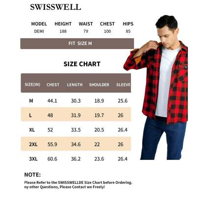 IGEEKWELL Men's Flannel Cotton Long Sleeve Casual Button Down Fleece Shirts with 2 Pockets-CFMMX20000|Swisswell