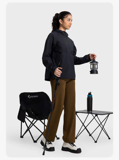 SWISSWELL Women Mountain Jacket Windproof Waterproof Half-Zip Hooded Travel Jacket-DAW040|Swisswell