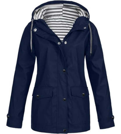 SWISSWELL Women Coat Solid Color Drawstring Windbreaker Hooded Jacket -ZPK006099|Swisswell