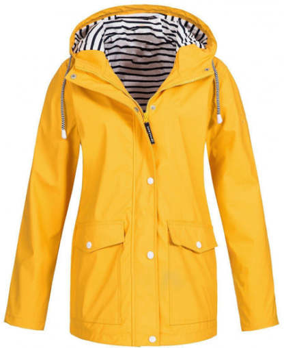 SWISSWELL Women Coat Solid Color Drawstring Windbreaker Hooded Jacket -ZPK006099|Swisswell