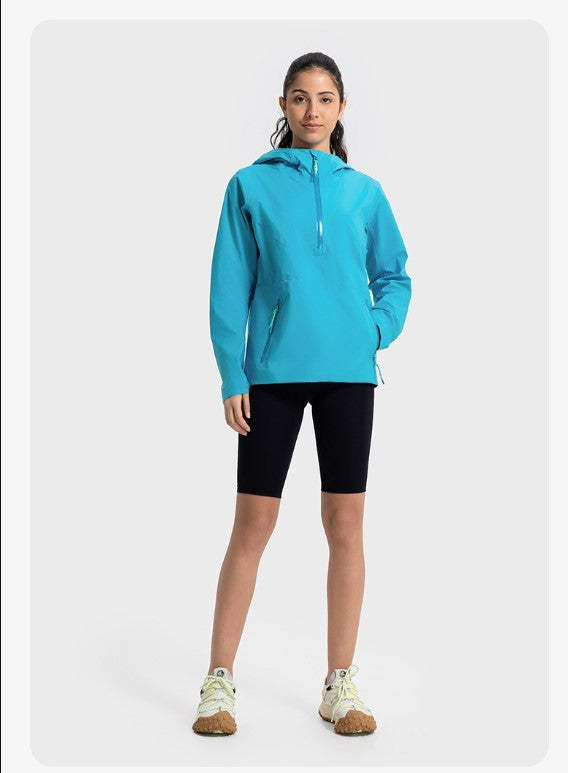 SWISSWELL Women Mountain Jacket Windproof Waterproof Half-Zip Hooded Travel Jacket-DAW040|Swisswell
