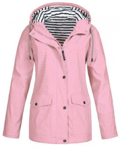 SWISSWELL Women Coat Solid Color Drawstring Windbreaker Hooded Jacket -ZPK006099|Swisswell