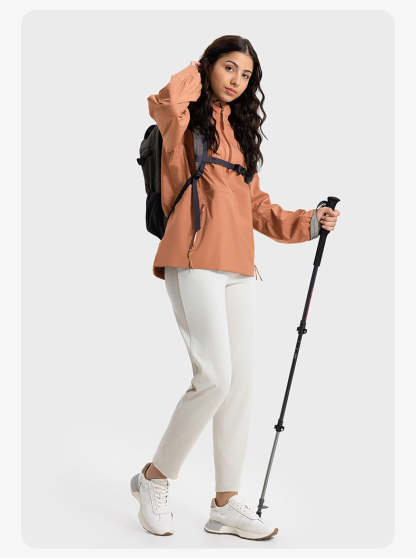 SWISSWELL Women Mountain Jacket Windproof Waterproof Half-Zip Hooded Travel Jacket-DAW040|Swisswell