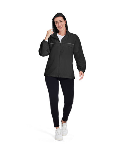 SWISSWELL Women's Rain Jacket Lightweight Waterproof Windbreaker Hoodie- CUWRC03381|Swisswell