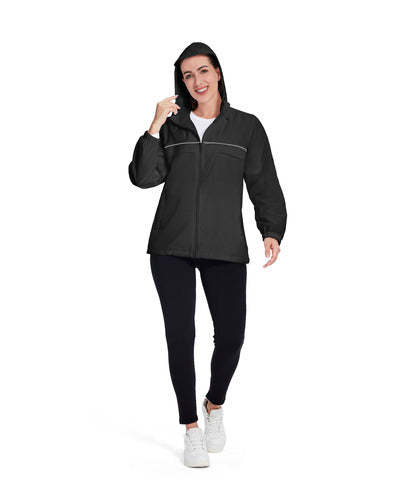 SWISSWELL Women's Rain Jacket Lightweight Waterproof Windbreaker Hoodie- CUWRC03381|Swisswell