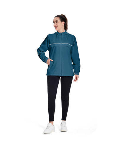 SWISSWELL Women's Rain Jacket Lightweight Waterproof Windbreaker Hoodie- CUWRC03381|Swisswell