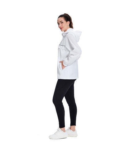 SWISSWELL Women's Rain Jacket Lightweight Waterproof Windbreaker Hoodie- CUWRC03381|Swisswell