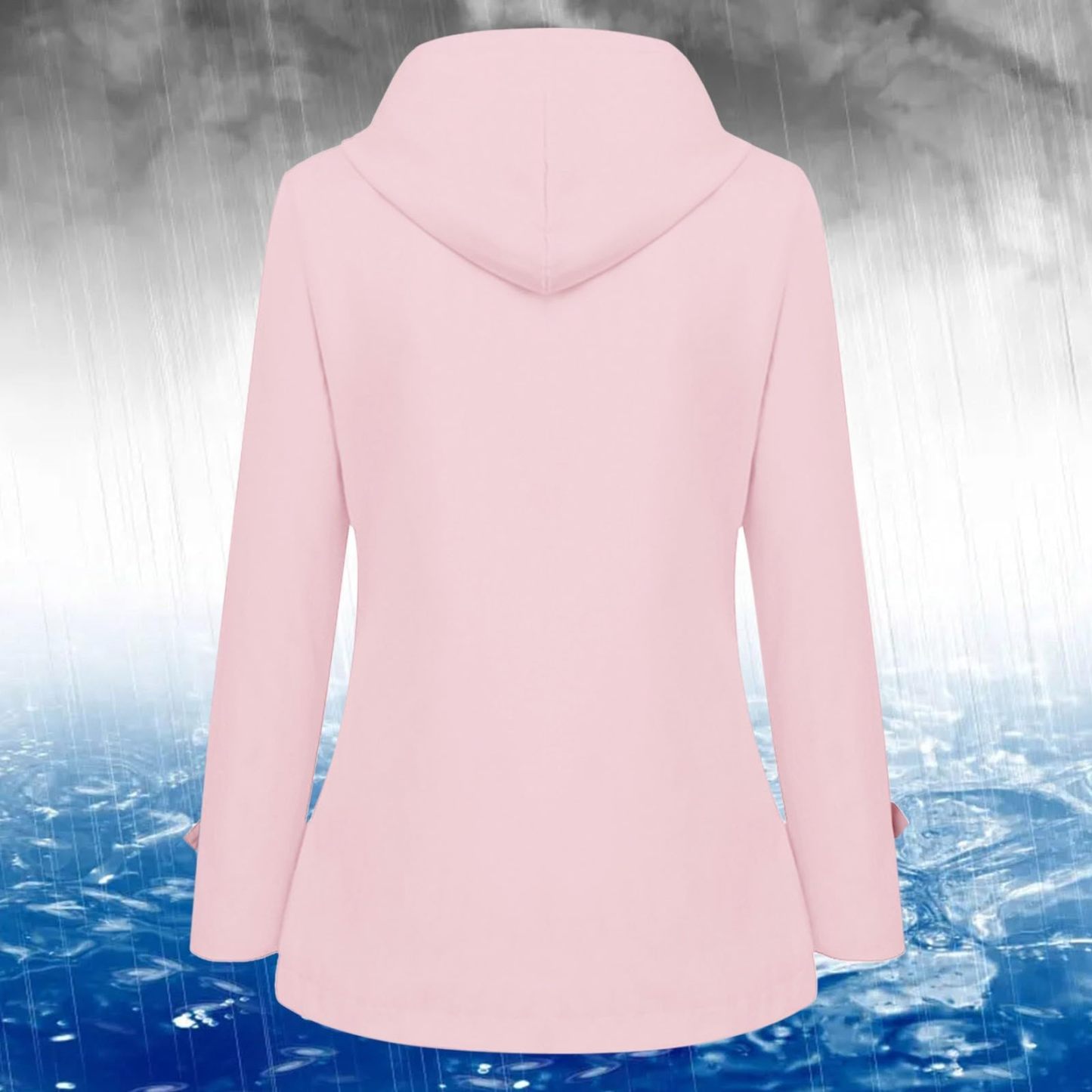 SWISSWELL Women Coat Solid Color Drawstring Windbreaker Hooded Jacket -ZPK006099|Swisswell