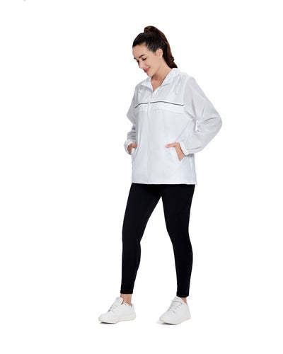 SWISSWELL Women's Rain Jacket Lightweight Waterproof Windbreaker Hoodie- CUWRC03381|Swisswell