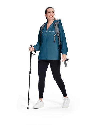 SWISSWELL Women's Rain Jacket Lightweight Waterproof Windbreaker Hoodie- CUWRC03381|Swisswell