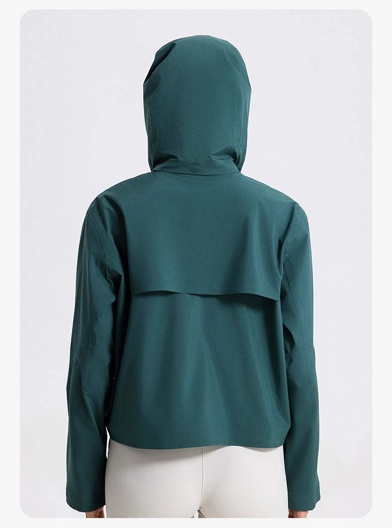 SWISSWELL Women Waterproof Short Windbreaker Women's Fashion Versatile Sports Hooded-DAW045|Swisswell