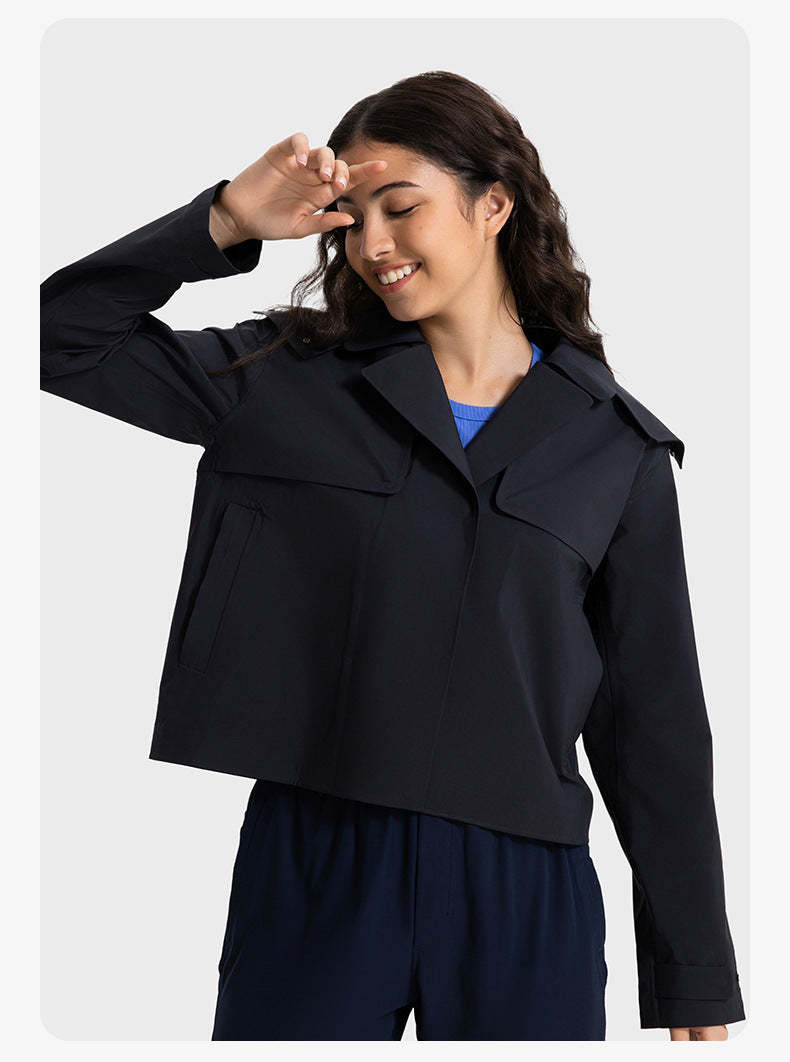 SWISSWELL Women Waterproof Short Windbreaker Women's Fashion Versatile Sports Hooded-DAW045|Swisswell