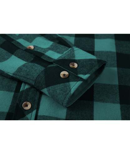 IGEEKWELL Men's Flannel Cotton Long Sleeve Casual Button Down Fleece Shirts with 2 Pockets-CFMMX20000|Swisswell
