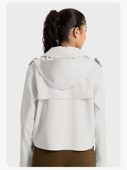 SWISSWELL Women Waterproof Short Windbreaker Women's Fashion Versatile Sports Hooded-DAW045|Swisswell