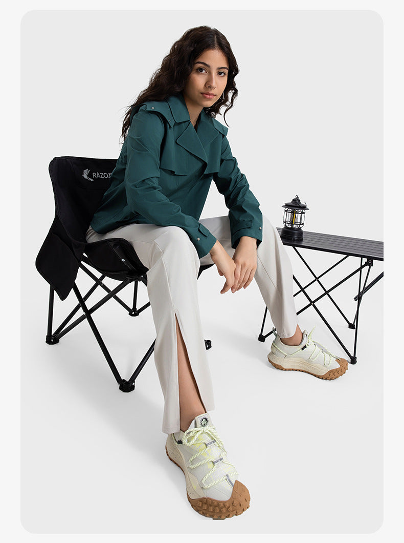 SWISSWELL Women Waterproof Short Windbreaker Women's Fashion Versatile Sports Hooded-DAW045|Swisswell