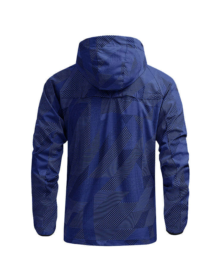 SWISSWELL Men's Striped Full Sports Waterproof Breathable Rain Jacket Windbreaker-ZPK010371|Swisswell