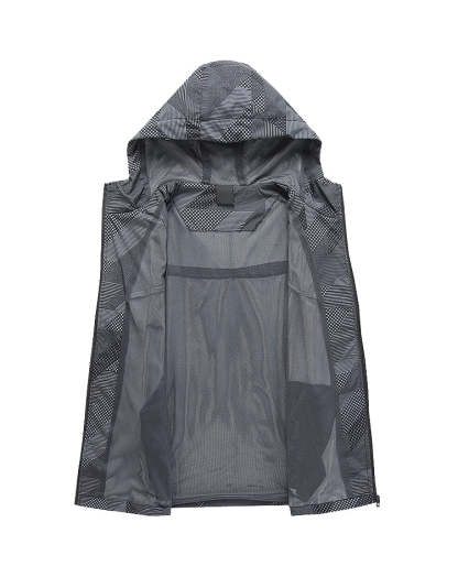 SWISSWELL Men's Striped Full Sports Waterproof Breathable Rain Jacket Windbreaker-ZPK010371|Swisswell