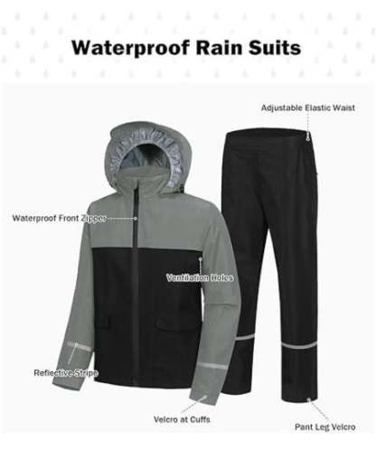 SWISSWELL Kids Gear Waterproof Rain Suit Hooded Jacket and Pants Set-CUBRS03258|Swisswell