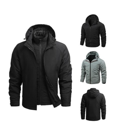 SWISSWELL Men's Casual Fleece Lined Waterproof Windproof Detachable Hooded Jacket -ZPK010361|Swisswell